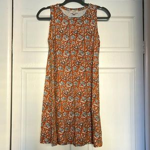 Floral orange dress in XS